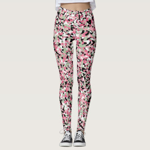 Pink & Green Micro Camo Leggings