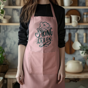 Pink Green Monogram Baking Queen Mothers Gift Apron