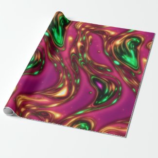 Pink & Green Neon Liquid Abstract Art Leggings