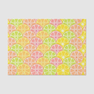 PINK GREEN ORANGE YELLOW FRUIT SLICES TISSUE PAPER