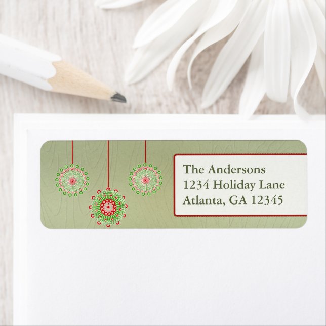 Pink Green Ornaments Christmas Green Wood Grain (Insitu)