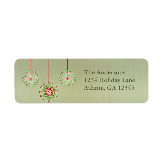 Pink Green Ornaments Christmas Green Wood Grain (Front)