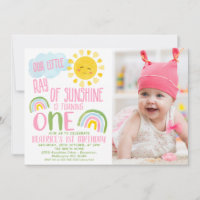 Pink Green Our Little Ray Of Sunshine 1st Birthday