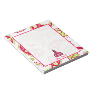 Pink & Green Paisley Teacher Notepad
