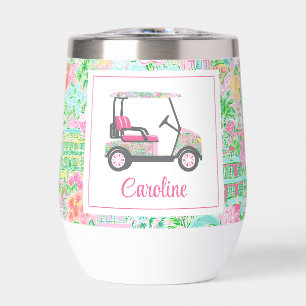 Pink & Green Palm Beach Golf Cart Personalised