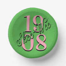 Pink & Green Party Plates