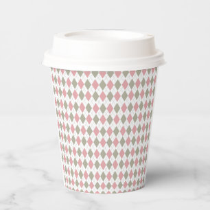 Pink Green Pattern Modern Golf Baby Shower  Paper Cups