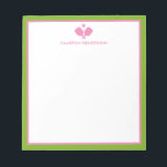 Pink Green Personalised Name Fun Pickleball  Notepad<br><div class="desc">A Super fun notepad for pickleball lovers! Design features crossed pickleball paddles and your custom text. Add a name, monogram, club name, etc. Easily change the colours too. Makes a really thoughtful birthday or holiday gift for your tournament partner, coach or anyone who is obsessed with the awesome sport of...</div>