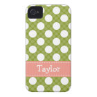 Pink Green Polka Dot iPhone 4 /4s Case Mate Cover