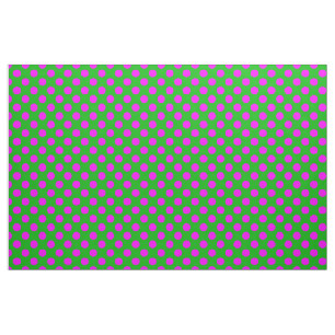 Pink&Green Polka Dots Pattern Fabric