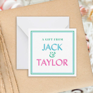 Pink & Green Preppy Personalised Sibling Gift  Card