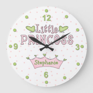 Pink & Green Princess Wall Clock