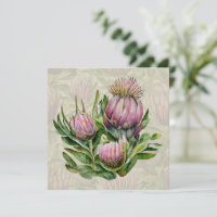 Pink & Green Protea Flowers THANK YOU