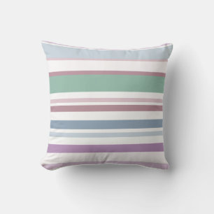 pink green purple and blue stripes cushion