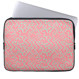 Pink & Green Retro Psychedelic Design Laptop Sleeve