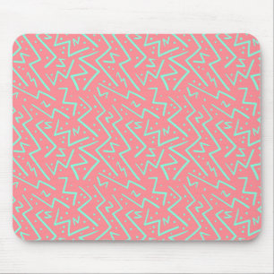 Pink & Green Retro Psychedelic Design Mouse Mat