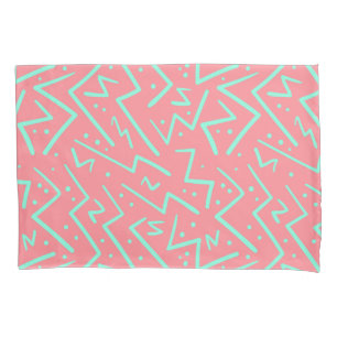Pink & Green Retro Psychedelic Design Pillowcase