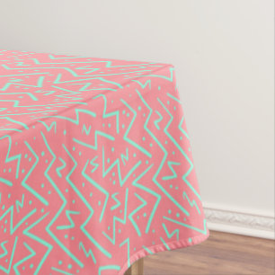 Pink & Green Retro Psychedelic Design Tablecloth