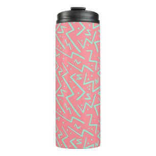 Pink & Green Retro Psychedelic Design Thermal Tumbler