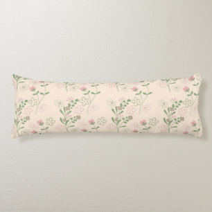 Pink Green Retro Y2K 70s Flower Pattern Body Cushion