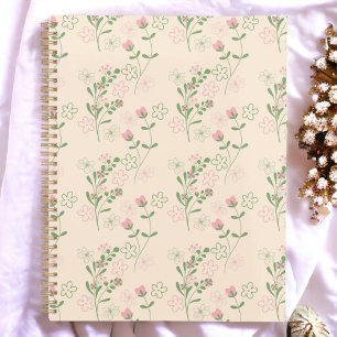 Pink Green Retro Y2K 70s Flower Pattern Planner