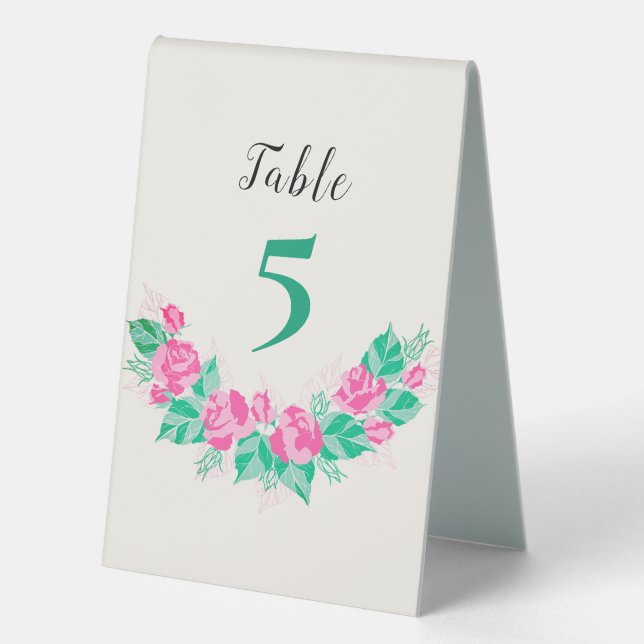 Pink Green Rose Petals Flowers Garden Wedding (Front)