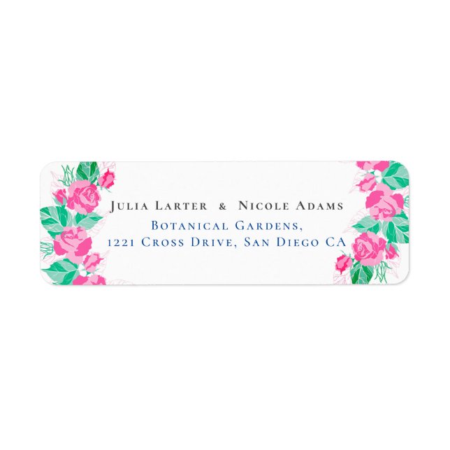 Pink Green Rose Petals Flowers Garden Wedding (Front)
