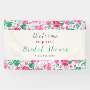 Pink Green Rose Petals Flowers Garden Wedding Banner