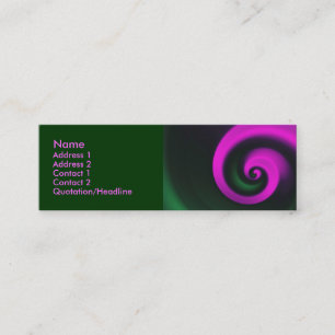 Pink Green Spiral Mini Business Card