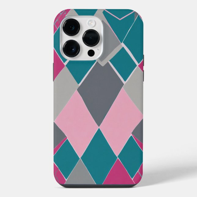 pink green square iPhone case (Back)