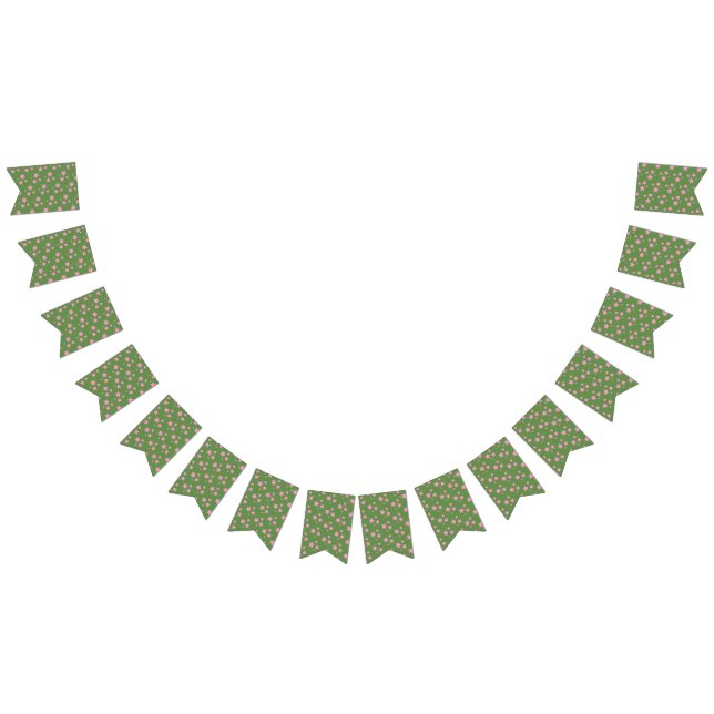 Pink Green Stars Modern design Bunting (All)