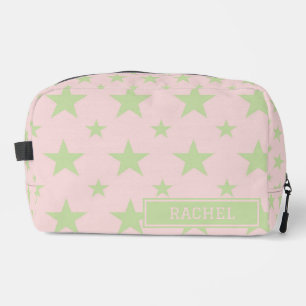 Pink Green Stars Pattern Constellation Cosmetic Dopp Kit