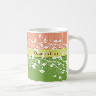 Pink Green Stripes Commemorative Mug