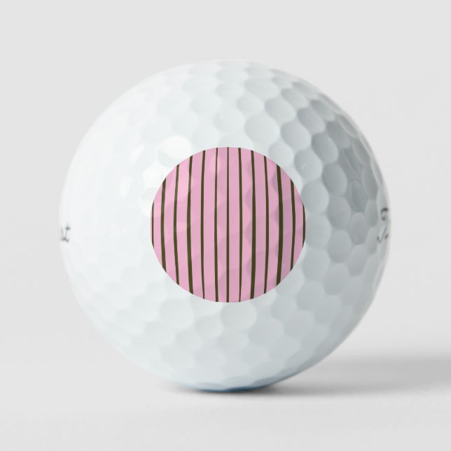 Pink Green Stripes Golf Balls (Front)