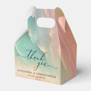 Pink Green Sunny Ocean Beach Summer Party Wedding Favour Box