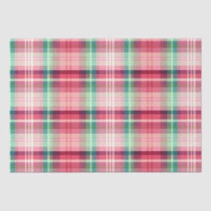 Pink Green Tartan Plaid Tissue Paper