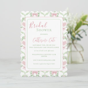 Pink & Green Vintage Bridal Shower Invitation
