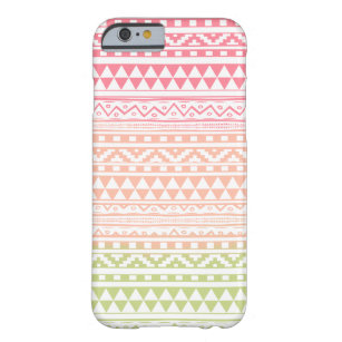 Pink Green Watercolor Aztec Tribal Print Pattern Barely There iPhone 6 Case