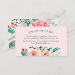 Pink Green Watercolor Flower Enclosure Card<br><div class="desc">Pink Green Watercolor Flower Enclosure Card - perfect for registry cards,  display showers,  health & safety guidelines,  honeymoon funds,  recipe requests,  and more.</div>