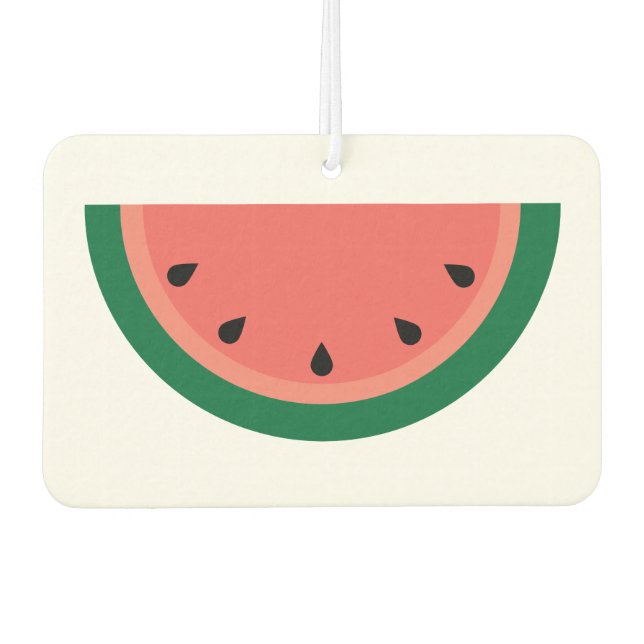 Pink Green Watermelon Slice with Seeds Car Air Freshener (Front)