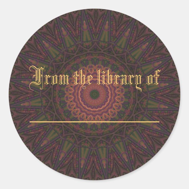 Pink & Green Wheel Kaleidoscope Classic Round Sticker (Front)