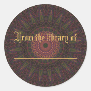 Pink & Green Wheel Kaleidoscope Classic Round Sticker