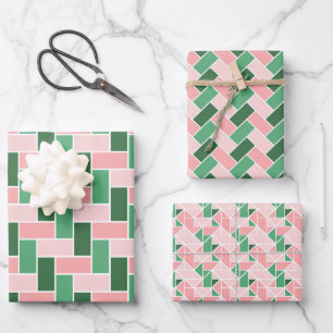 Pink Green Wrapping Paper Gift Wrap