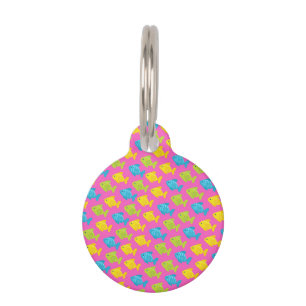 Pink Green Yellow Blue Fish Sea Animals Summer Pet Tag