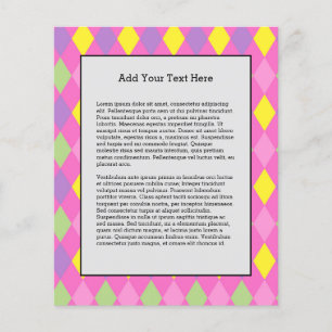 Pink Green Yellow Rhombuses Geometric Harlequin Flyer