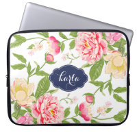 Pink Green & Yellow Spring Flowers Watercolors