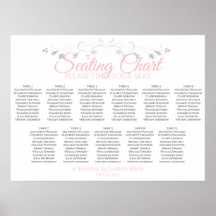 Pink & Grey 11 Table Wedding Seating Chart