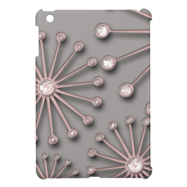 Pink & Grey Abstract Design - iPad Mini Case (Back)