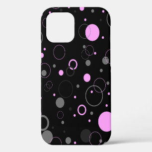 Pink Grey abstract seamless pattern with circles. iPhone 12 Case