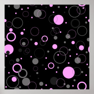 Pink Grey abstract seamless pattern with circles.  Poster